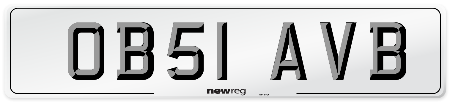 OB51 AVB Number Plate from New Reg